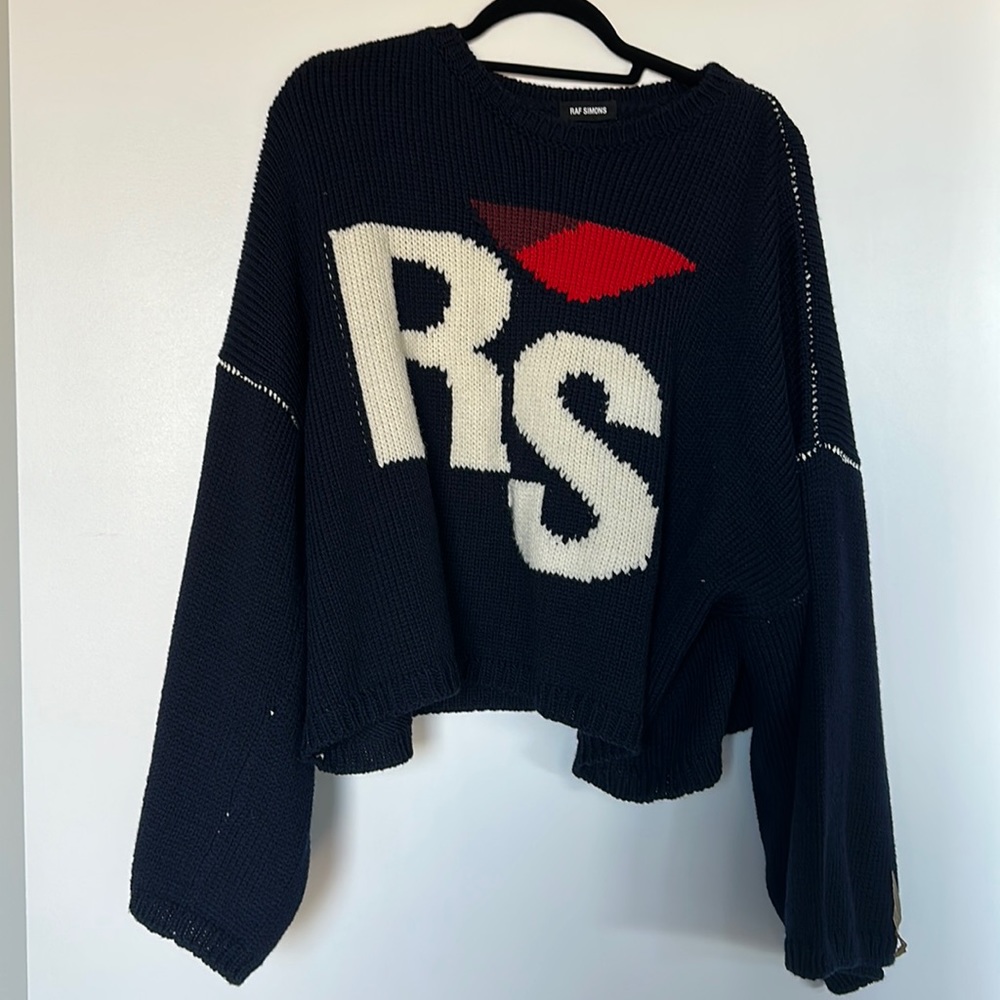 Raf Simons navy cropped sweater